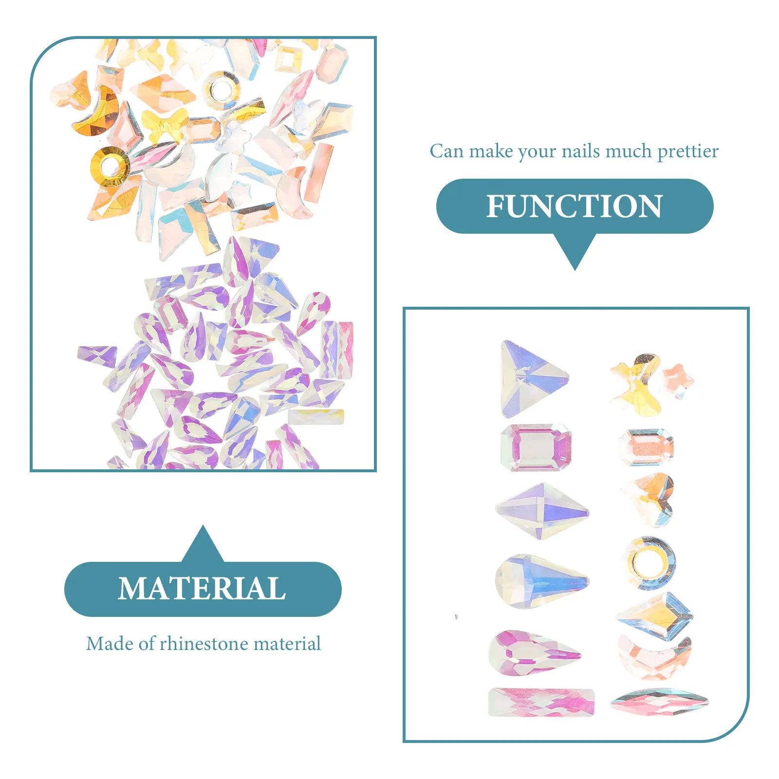 

2 Boxes Nail Rhinestones Creative Nail Charms Manicure Decoration for Women Natural Fake Nails Manicure Charms