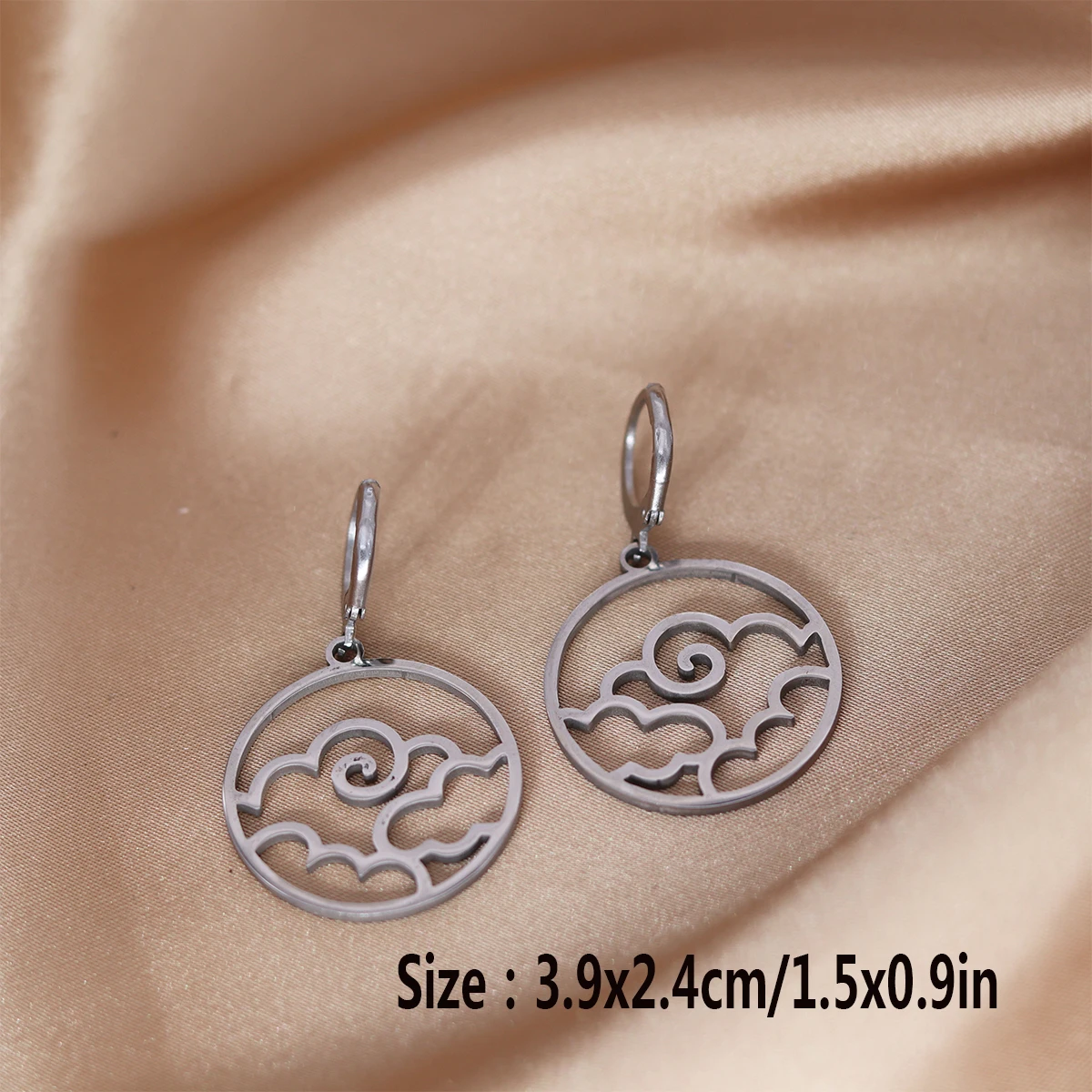 CHENGXUN Stainless Steel Air Charm Pendant Earring Elements Charm Hoop Earrings Simple Jewelry Birthday Party Gifts for Women