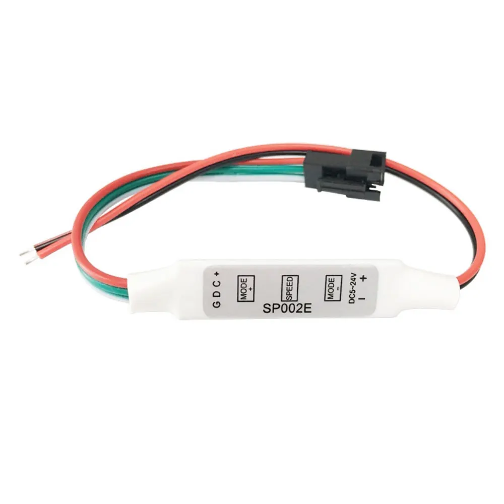 SP002E LED RGB Mini Controller 3Key DC5-24V For WS2811 WS2812B SK6812 RGBIC 3Pin Addressable LED Strip Light 2048 Pixels