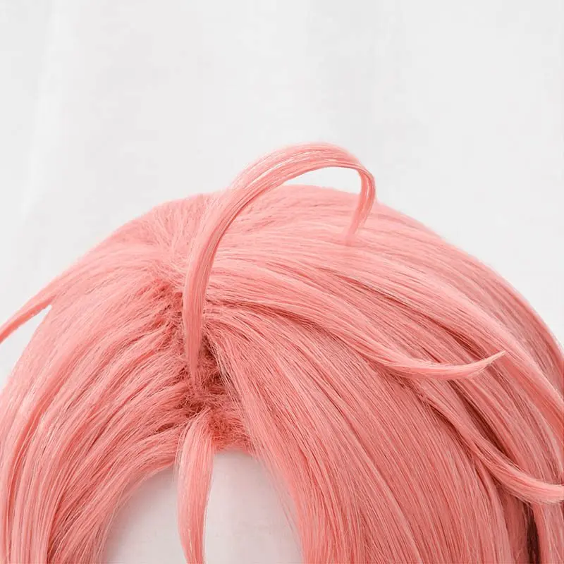 7.8 Inch Game Nu: Carnival Aster Cosplay Wig Heat Resistant Synthetic Men Pink Hair Halloween Party Adult Wigs Net Cap