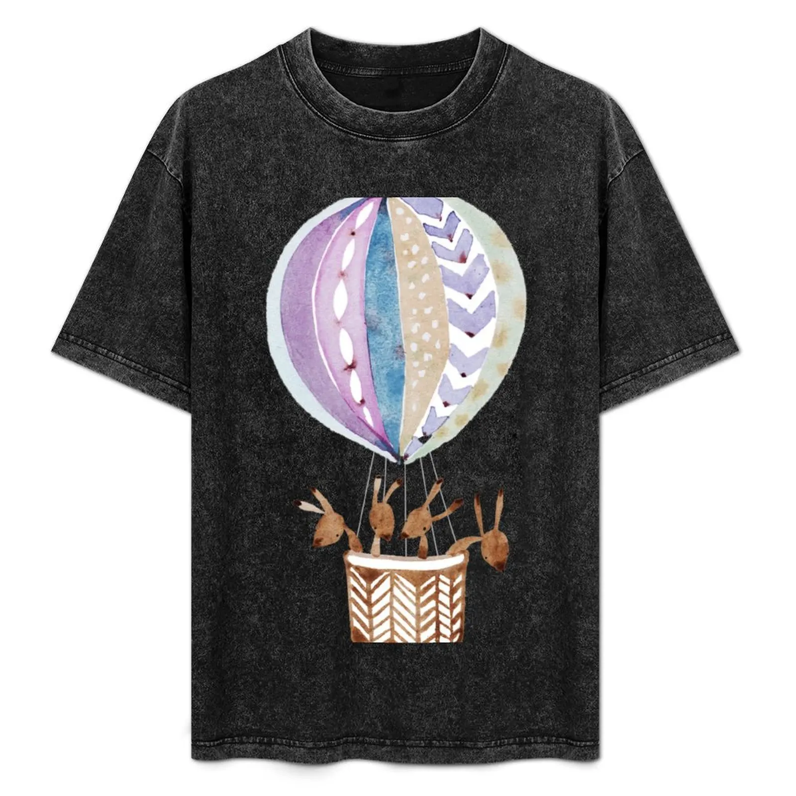 

Bunny's adventure in hot air balloon T-Shirt Plus Size Outdoor Casual Top