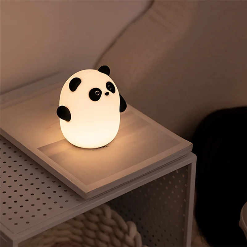 ABHU Cute Squishy Dimmable Touch Animal Lamp 3 Level LED Food Grade Silicone Light For Bedroom Decor