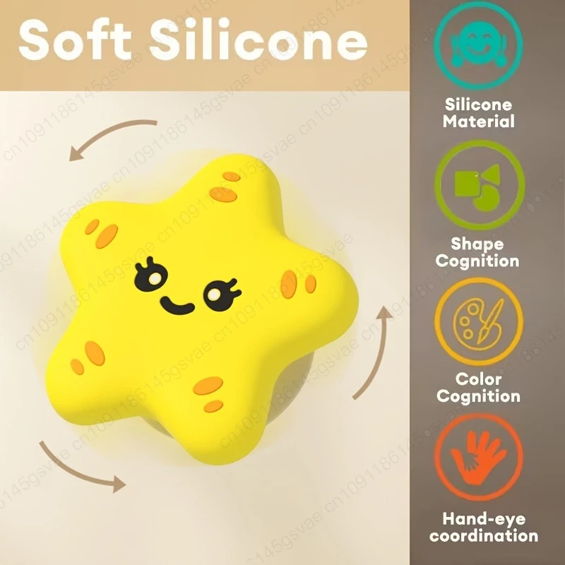 3 SZT. Zabawki dla niemowląt, karuselki z motywem zwierząt morskich, ABS, przyssawka, kręciołek, antystresowe zabawki do kąpieli dla dzieci