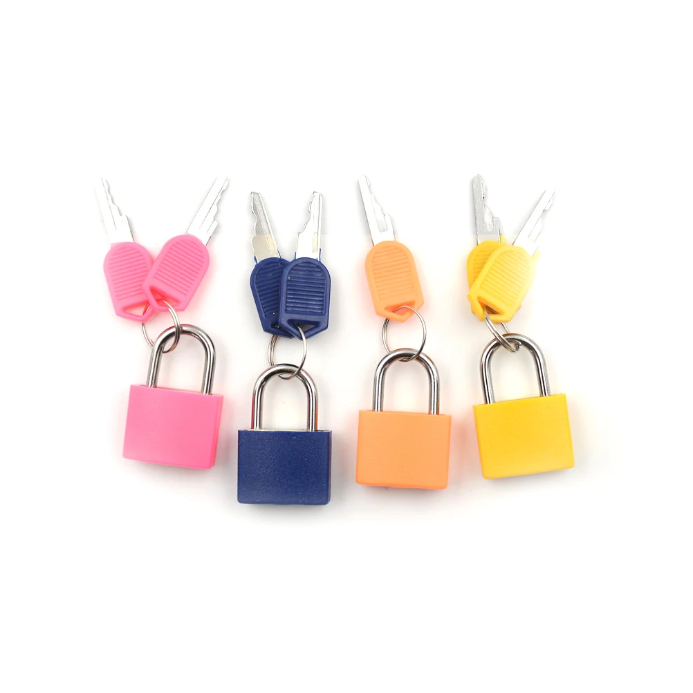 1Set Small Mini Strong Steel Padlock Travel Suitcase Diary Lock With 2 Keys Plastic Case Drawer Luggage Locks Decoration