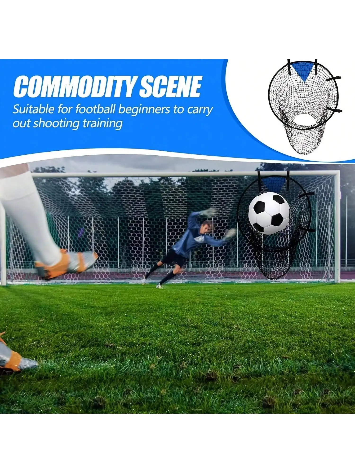 1 حقيبة شبكية لرماية أهداف كرة القدم، هدف ممارسة الرماية ركلة الزاوية الحرة، شبكة مساعدة رماية كرة القدم المحمولة #1