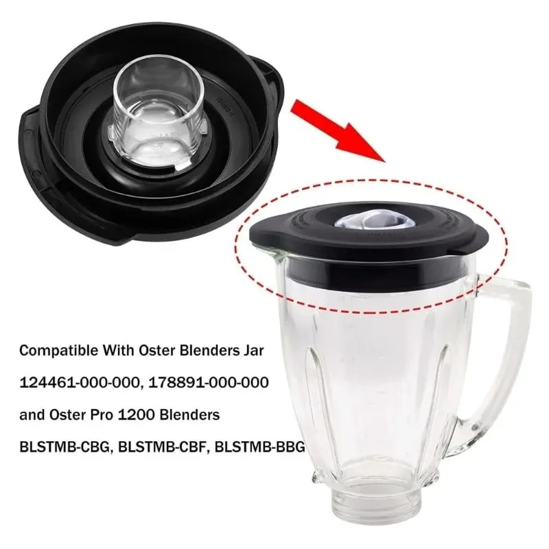 Para Oster Osterizer Classic Series licuadora tarro de vidrio de 6 tazas, reemplazo de tapa de licuadora tapa de tarro de licuadora reemplazo de tapa