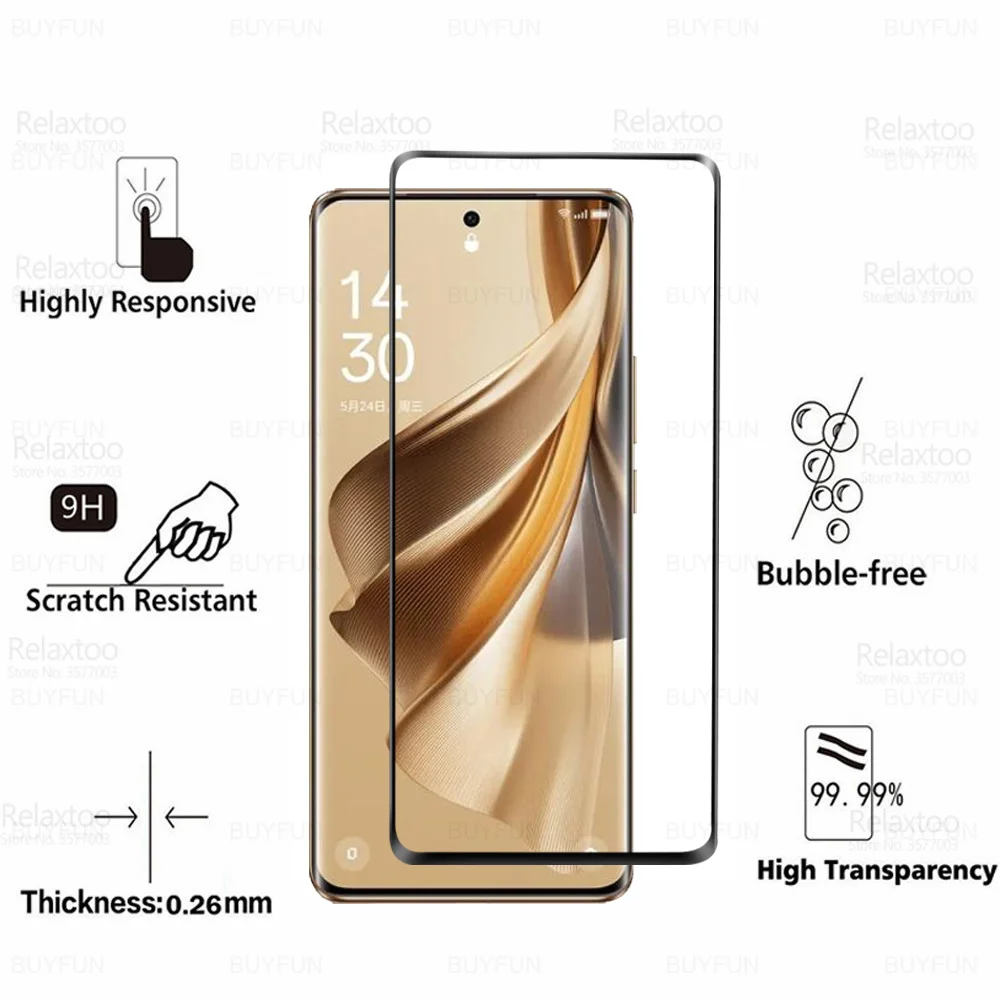 9D Full Curved Protective Glass Case For Oppo Reno10 Pro Plus Screen Protector Reno 10 Pro+ Reno10Pro 10Pro 5G HD Tempered Film