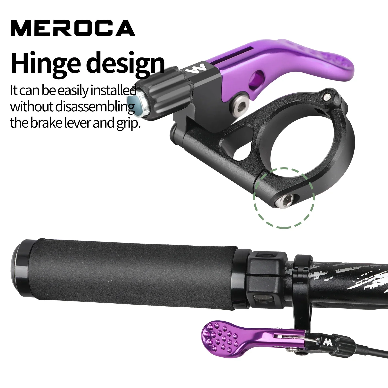 MEROCA-Wireless Controlled Seatpost para MTB, Seatpost Lift Switch com Cabo para 22.2mm Handlebar, Liga de Alumínio, Road Bike Lift Seatpost Controller