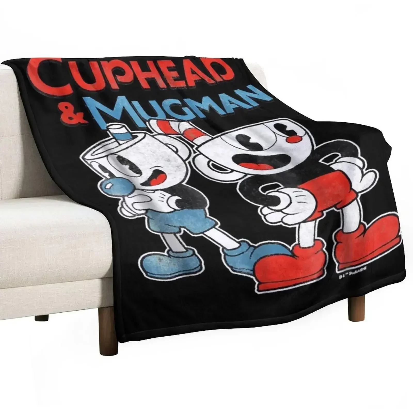 Cuphead Mugman Dynamic Duo Graphic T shirt Throw Blanket Thins Custom Quilt halloween Decorative Sofas Cute Plaid Blankets