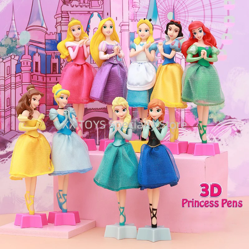 

Disney Princess Modeling Pencil Cinderella Elsa Alice Snow White Princess Character Action Figure Ballpoint Pen Children Gifts