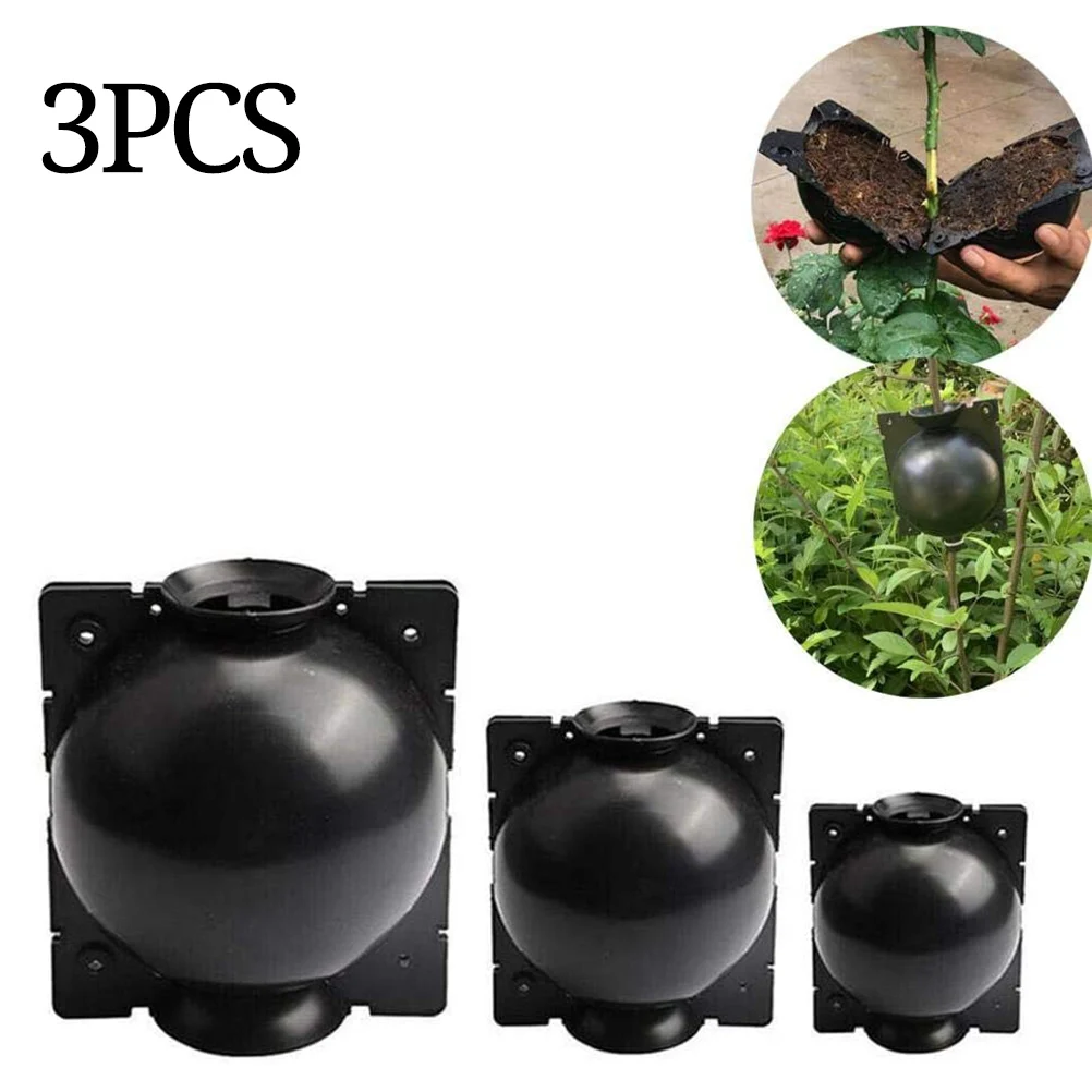 3Pcs Reusable Plant Root Growing Box Cutting Grafting Rooting Ball Garden Rooting Propagation Ball S M L Breeding Equipment