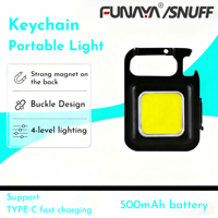 FUNAYA Multi functional keychain light long-range charging small portable mini flashlight for auto repair car 40g magnetic 4gear