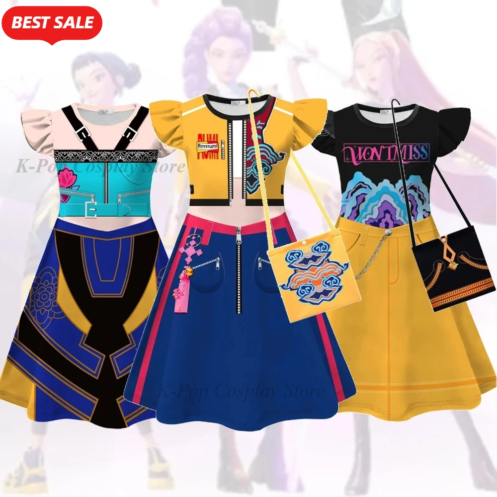 

K Pop Demon Hunters Dress Baby Girls Rumi Mira Zoey Cosplay Costumes Casual Dresses Toddler Girls Birthday Gifts Party Vestidos