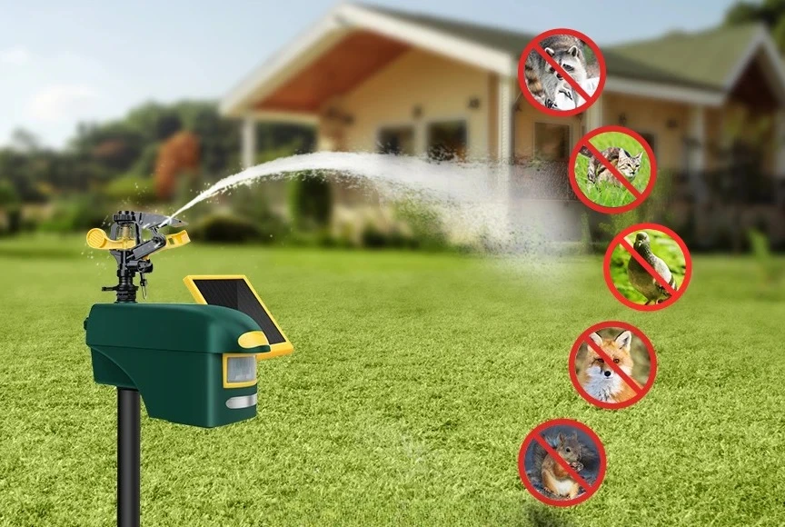 2025年OEMソーラー野生動物撃退器赤外線誘導犬鳥撃退器屋外スプレー式水動物撃退器