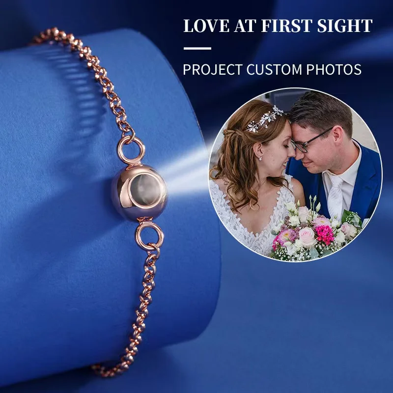 Custom Photo Bracelet with Photo Inside Stainless Steel Personalized Photo Projection Memory Bracelet Photo Customized Bracelet