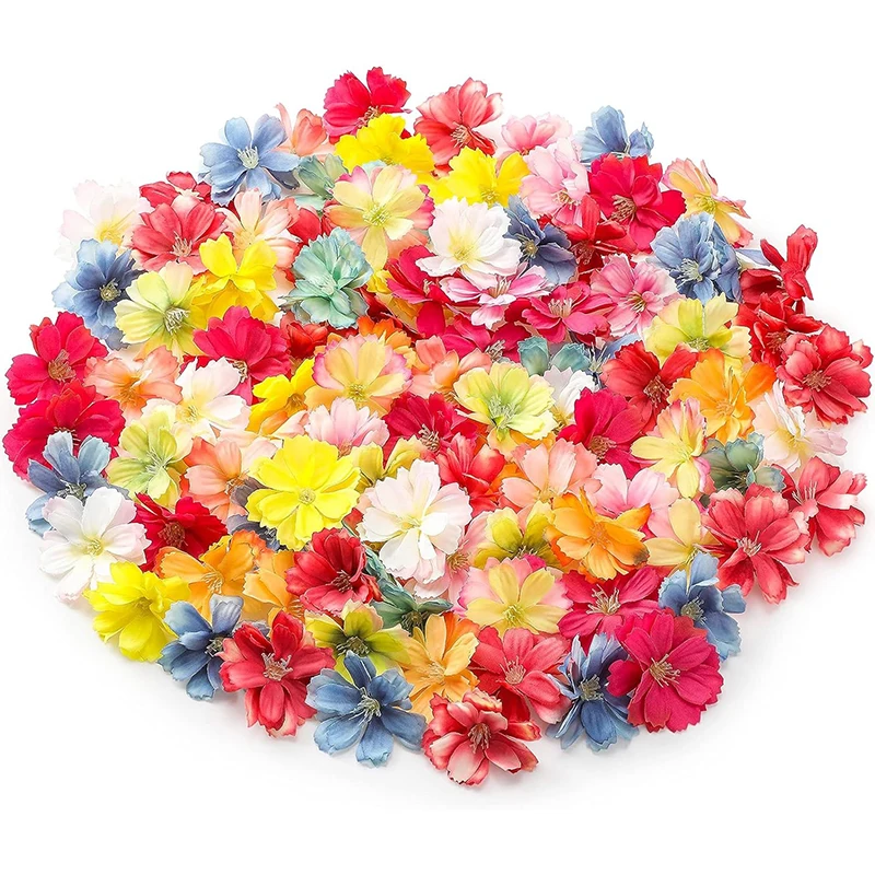 10/20Pcs Mini Artificial Flowers Silk Fake Flower Head Wedding Home Decoration Bride Hair Brooch Wreath DIY Craft Gift Accessory