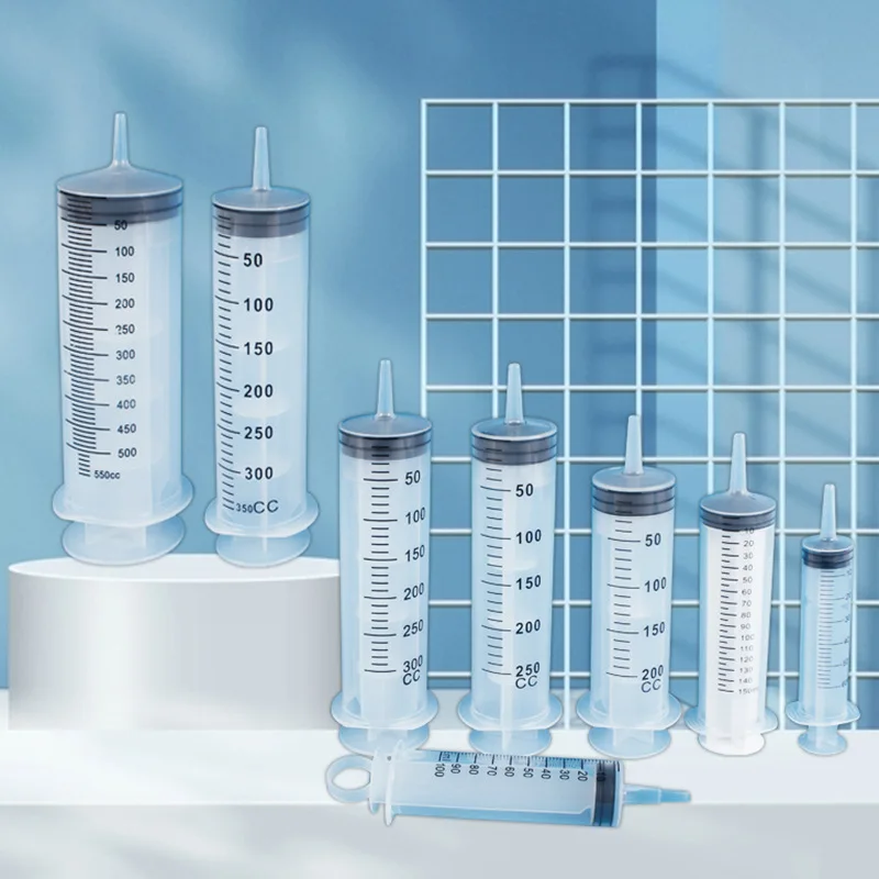 주사기 대용량 100ml-550ml 1m 호스 펌프 인젝터 애완 동물 먹이 오일 접착제 유체 도구 수경법 영양소 큰 주사기