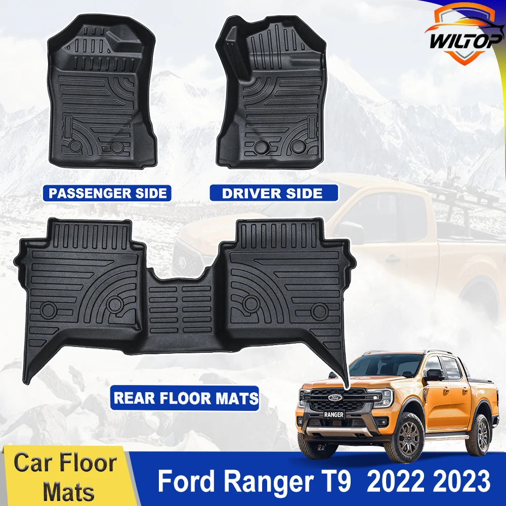 

Car Floor Mats for Ford Ranger Next Gen 2022 2023 T9 Waterproof Anti-slip Foot Pad Protective Mat Interior accessories