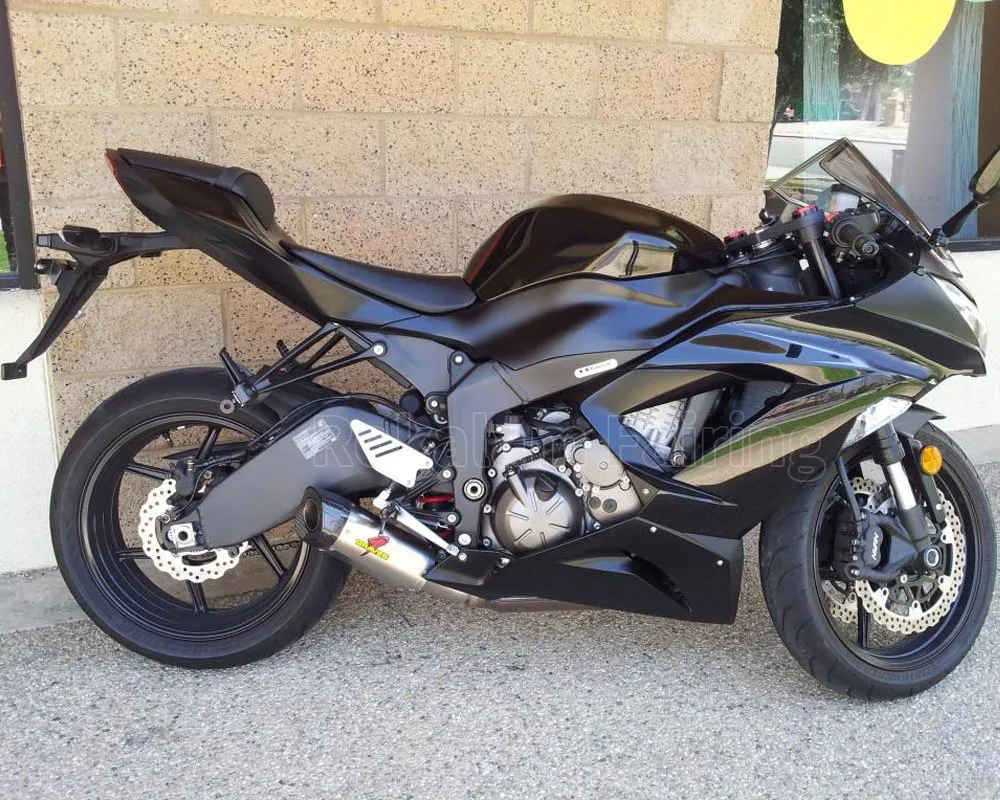 Cheap Body Kit For Ninja ZX6R Fairing ZX 6R 2013 2014 2015 2016 2017 2018 ZX-6R 636 All Black Fairings (Injection Molding)