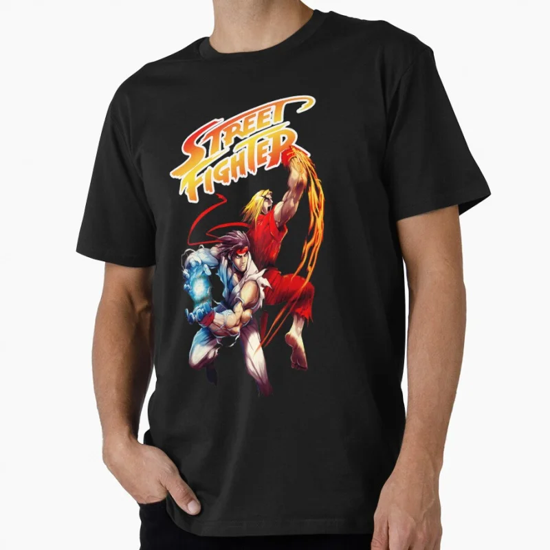 

80s Cartoon Combat Arcade Street Fighter Gift t shirt Retro Video game Graphic Tee Y2K Clothes All size Tops S-6XL