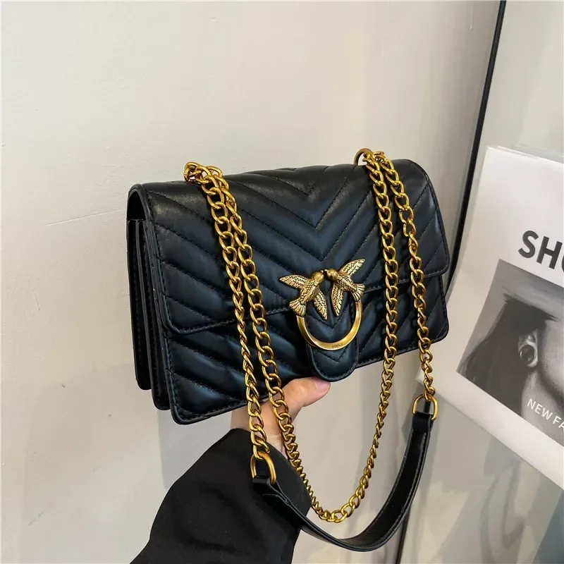 

Элегантная женская роскошная кожаная сумка через плечо Модельерская сумка через плечо Классический винтажный стиль для повседневного использования