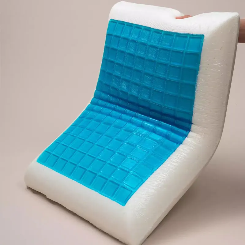 Almohada de Espuma Viscoelástica de Gel de 60x40/50x30 cm, Almohada Refrescante para el Cuello con Funda Extraíble y Lavable, Cojín Ortopédico de Rebote Lento para un Sueño Profundo