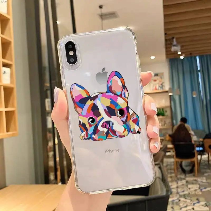 French Bulldog Phone Case For iPhone 11 12 Mini 13 14 Pro XS Max X 8 7 6s Plus 5 SE XR Transparent Shell