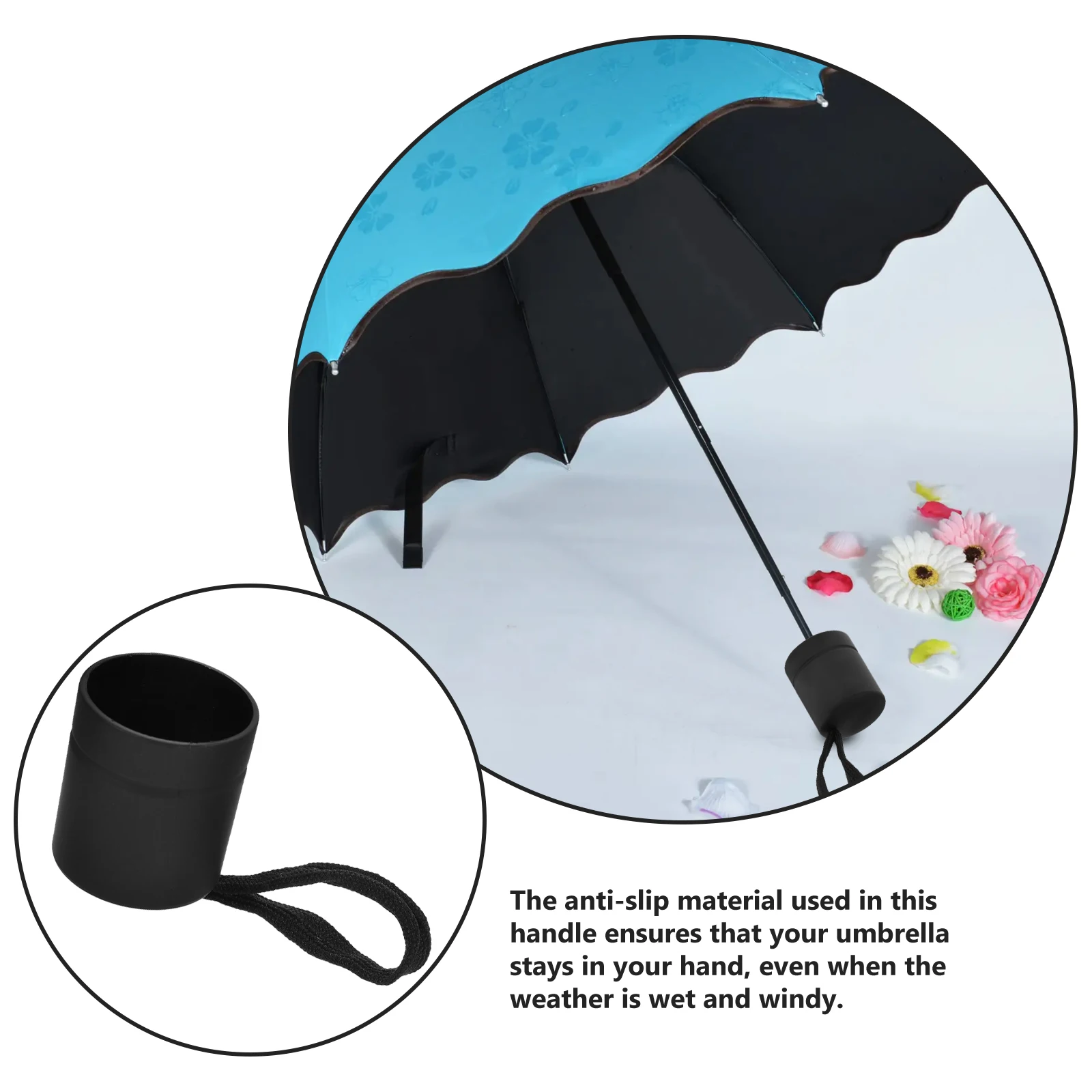 

2Pcs Umbrella Handle Replacement Plastic Anti-Slip Foldable Umbrella Grip Replacement Handle for Daily Rain Use