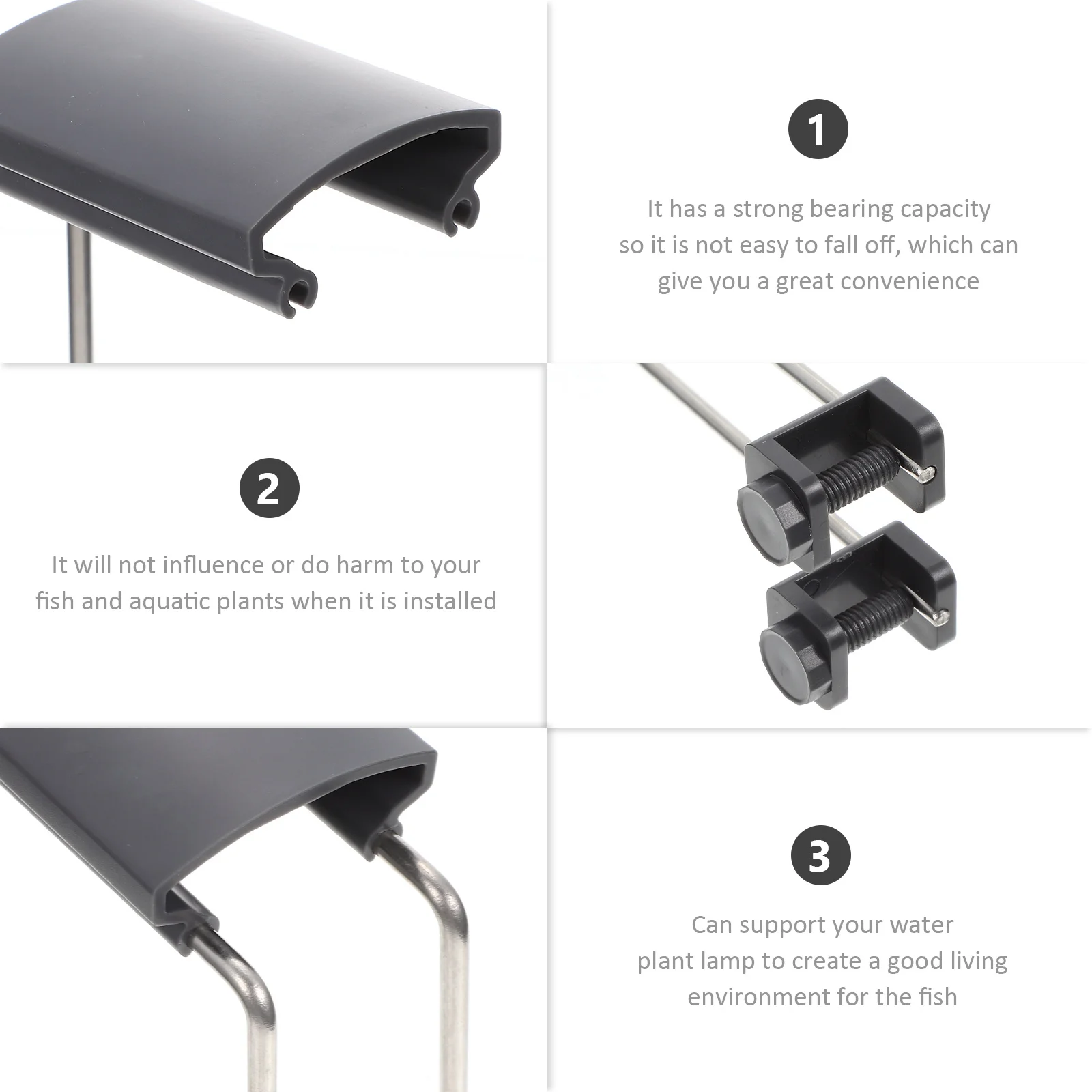 

2 шт., держатель для светильника для аквариума, пластиковый держатель для светильника для аквариума, стабильный, надежный кронштейн для лампы для водных растений, практичное использование