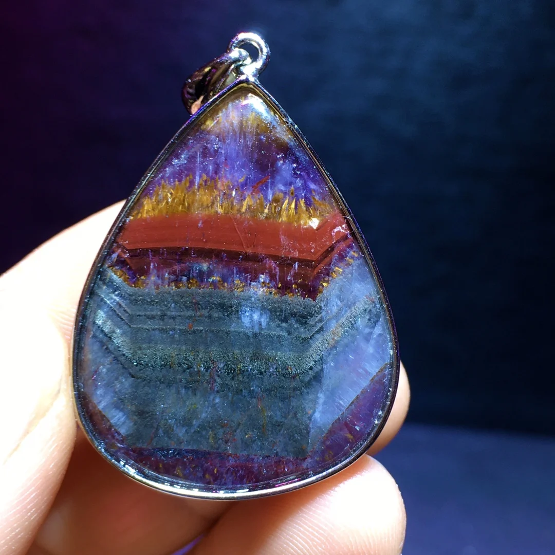 Natural Cacoxenite Red Auralite 23 Pendant Jewelry 33.3/25.5/11.5mm Yellow Rutilated Canada Women Men AAAAA
