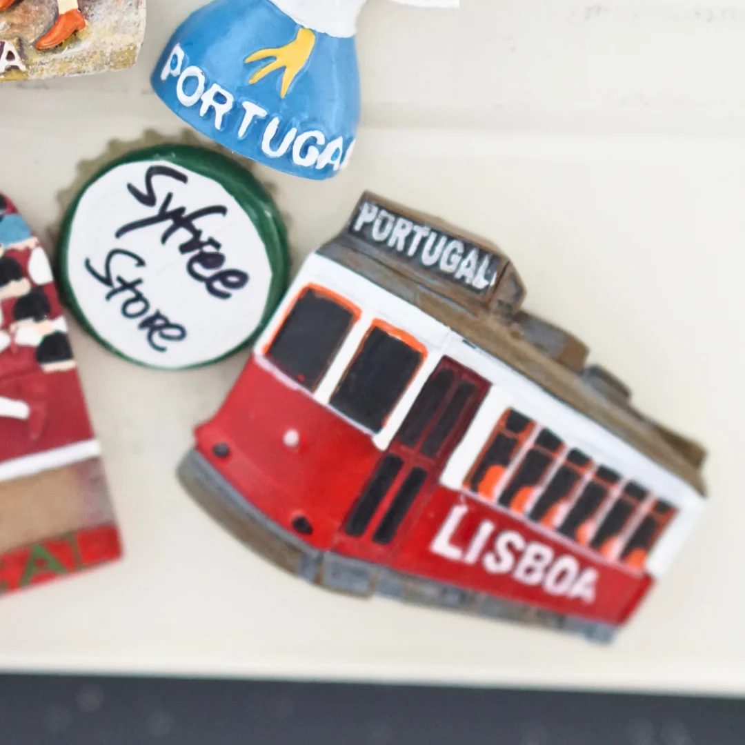 1pc, Portugal Fridge Magnets, Lisbon Madeira Portugal Lisbon Bus Bullfighting Fridge Stickers, Colorful Home Kitchen Decorations