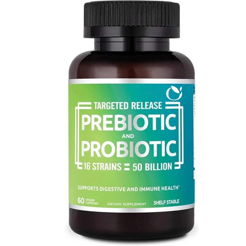 

Probiotics and Prebiotic Supplements -50 Billion Colony Units -16 Strains - Shelf Stable -60 Capsules