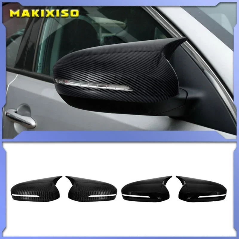 1Pair For KIA K5 Optima 2011-2015 ABS Carbon Fiber Buckle Style Car Exterior Body Side Door Rearview Mirror Cover Cap Shell Trim