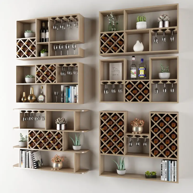 

Double-layer foldable installation of kitchen countertops, decorative maple wine bottle storage rack