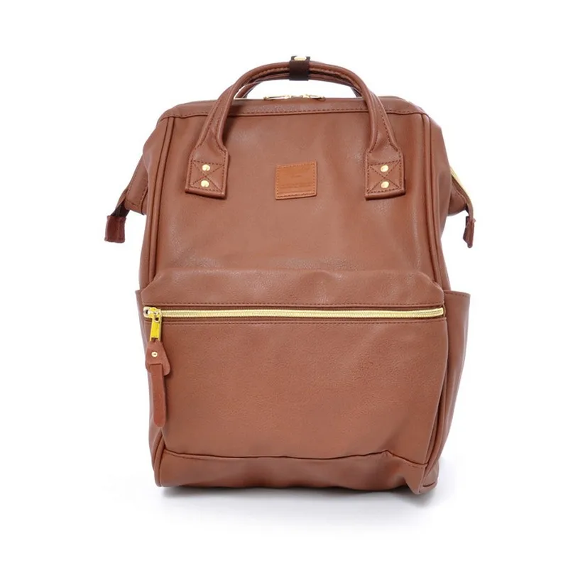 Sac à Dos en Cuir PU de Grande Capacité pour Homme, Sacoche d'Ordinateur Portable Étanche, de Voyage, d'École, Tendance Japonaise