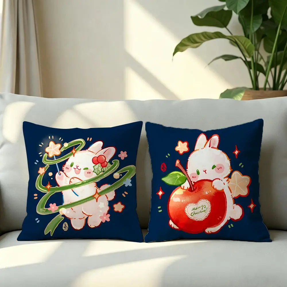 Mythic M-Moon Jade RabbitS Cushion Cover 4Pcs Soft Plush Throw Pillow Covers 40x40 45x45 for Sofa Bedroom