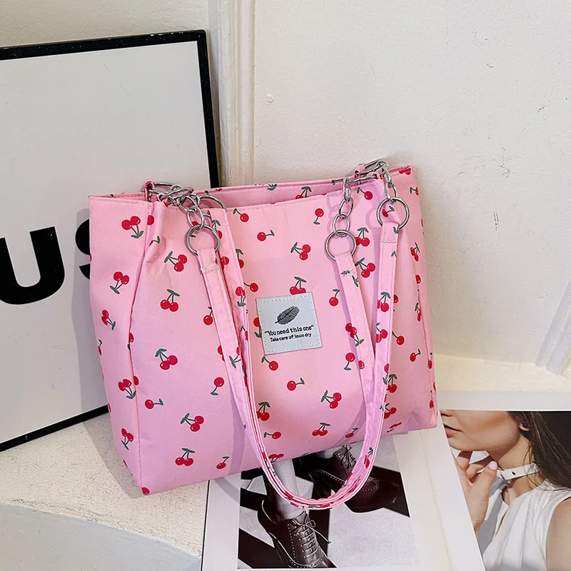 

Women's Shoulder Bag Cherry Print Women's Bag Large Capacity Foreign Style Armpit Shoulder Tote Women's Bag