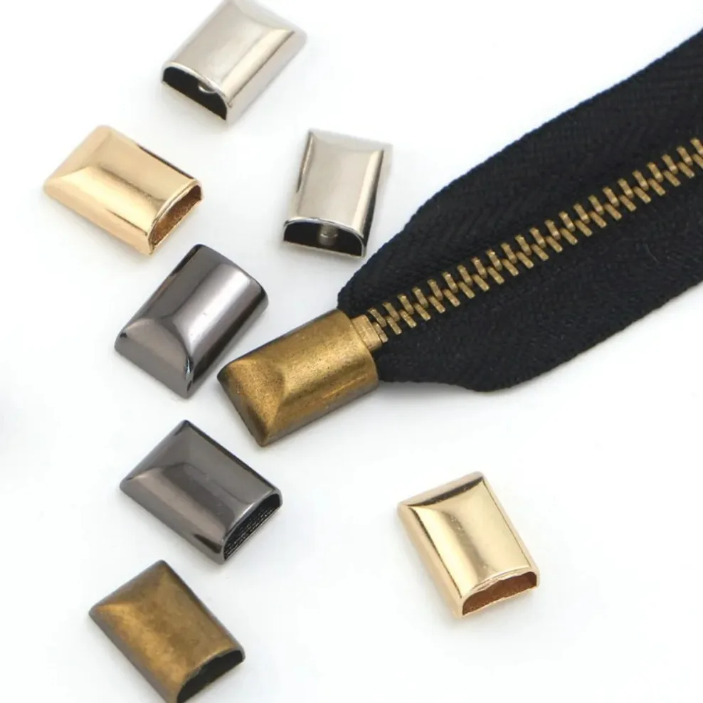 

5-100 pcs 15mm Metal Zipper Stopper Zipper Tail Clip Stop Tail Plug Head With Screw DIY Bag Leather Hardware Accessories Craft