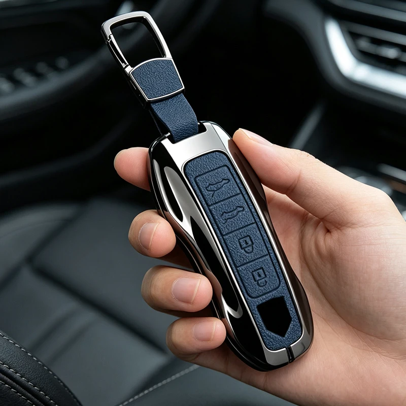 Zinc Alloy Car Key Case Cover For Porsche Panamera Spyder Carrera Macan Cayman Cayenne 911 970 981 991 Protect Shell