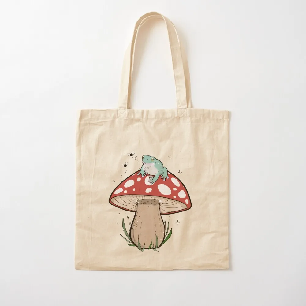 Mushroom Frog Tote Bag sacs de shopping Large bags for women the tote bag shopper bag women canvas
