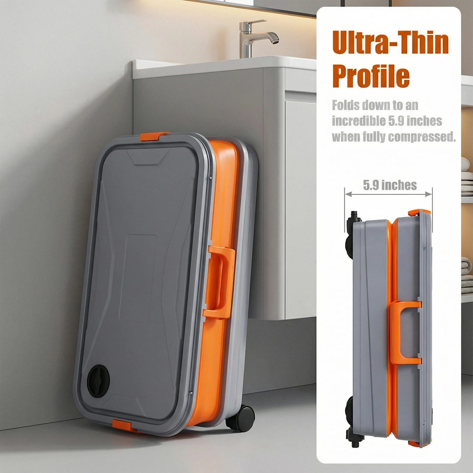 

22-литровый складной бак для мытья автомобиля с колесами, многофункциональное ведро для рыбалки, уборки дома и кемпинга