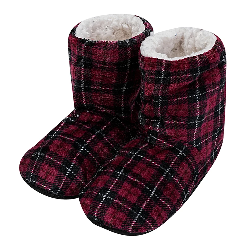 Winter Erwachsene Männer Und Frauen Dicke Warme Boden Schuhe Non-Slip Innen Baumwolle Schuhe Plüsch Hause Hausschuhe Plaid Schuhe frauen Mädchen – Detail 9