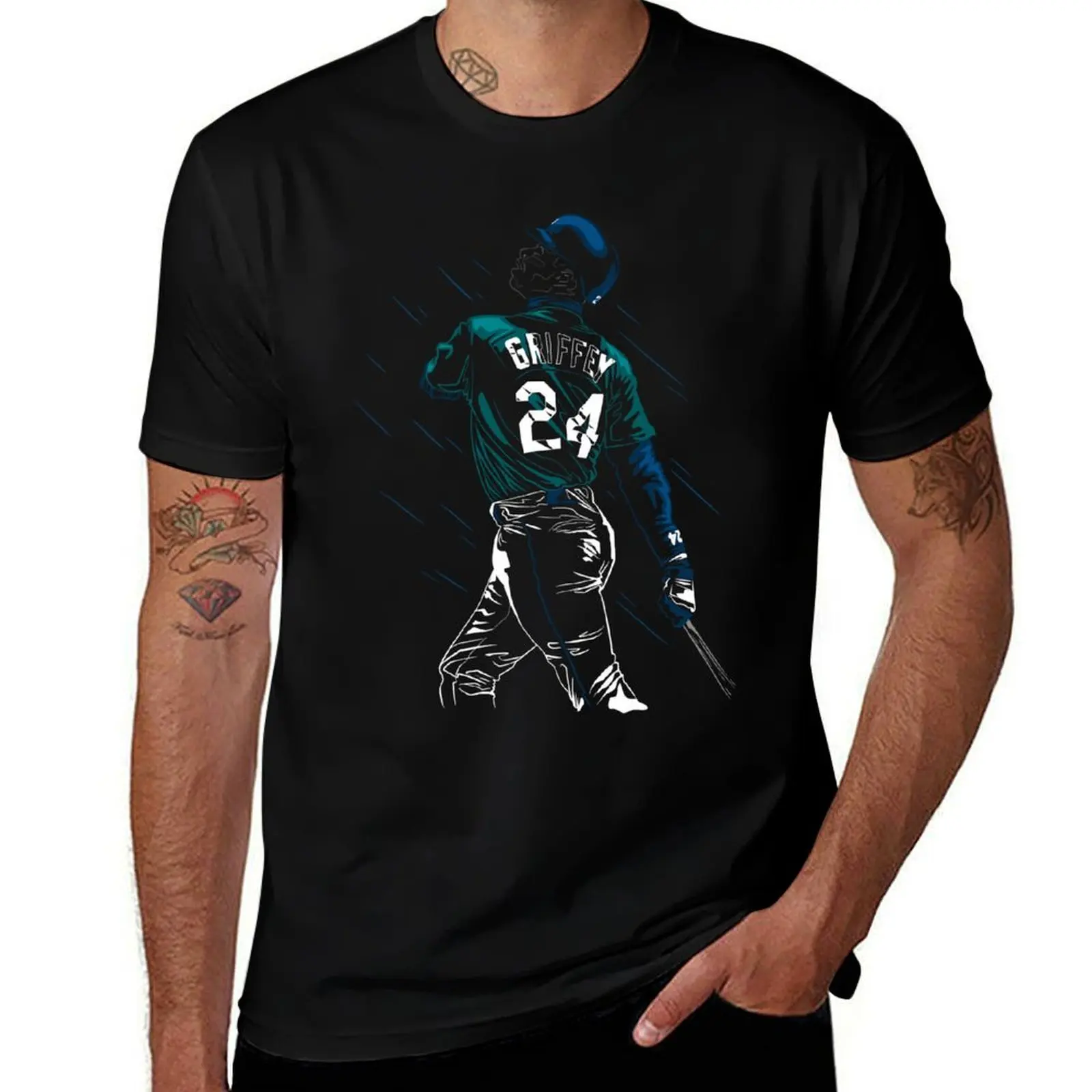 

Ken Grifey Jr 24 T-Shirt Sweat Absorbing Sports Tee Shirt