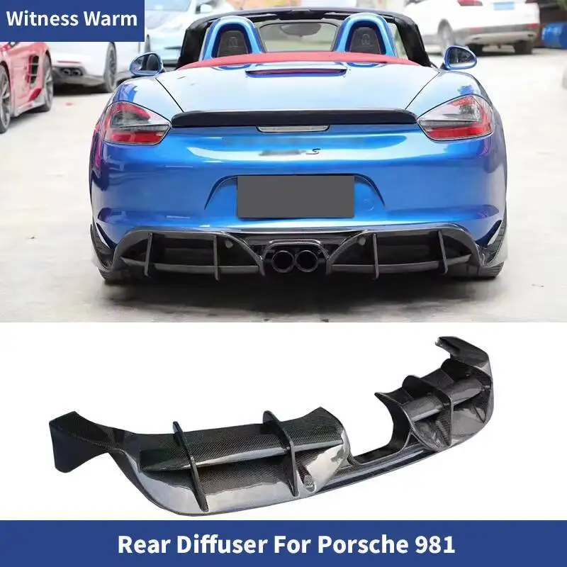 Diffuseur arrière en fibre de carbone FRP, pare-chocs Jules Spomicrophone pour Porsche Cayman Boxster 981 981-2013, modification du kit de carrosserie, 2016