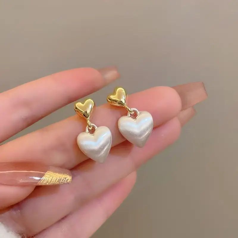 

Модные серьги-подвески в форме сердца из стерлингового серебра 925 пробы с позолотой, низкоаллергенные классические украшения на День святого Валентина