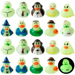 Glow In The Dark Halloween Rubber Eend Speelgoed Nieuwigheid Pompoen Vleermuis Tovenaar Badkuip Squeeze Eend Voor Kid Classroom Goodie Filler