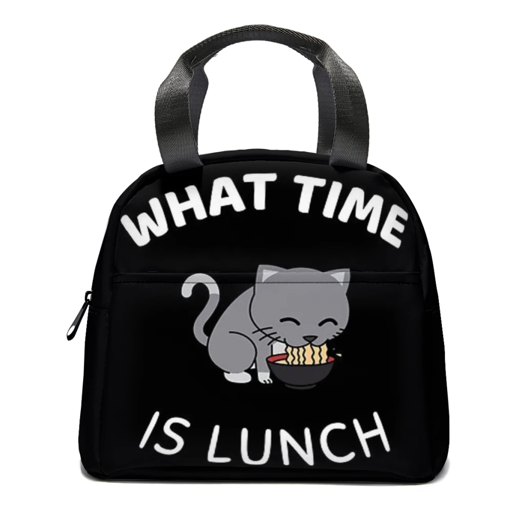 

what time is lunch Portable Lunch Bag Food Thermal Box Durable Cooler Lunchbox with Shoulder Strap Picnic Bag Office