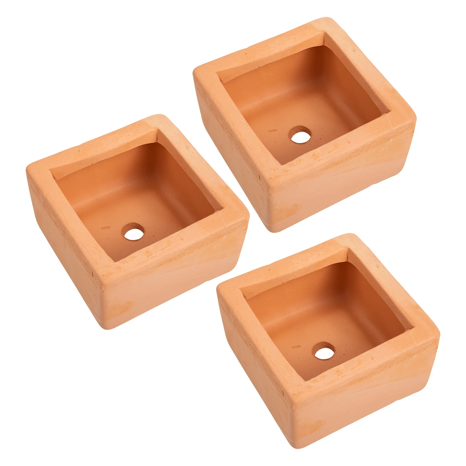 

3Pcs Decorative Flowerpot Simple Design Square Flower Pot Premium Succulent Plants Pot for Living Room Bedroom
