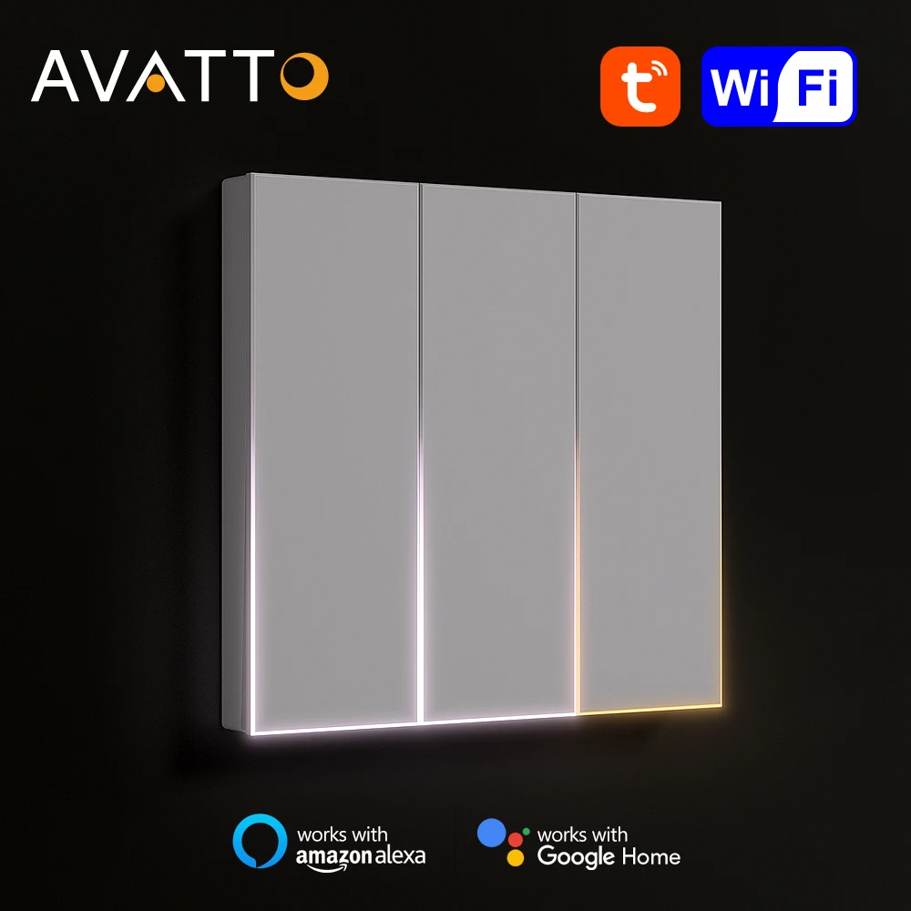 AVATTO Smart Light Switch 1/2/3/4 Gang Interruptor Wall Switch Lighting Effect Design Smart Life APP Remote Control