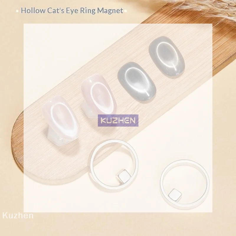 1/2 Peças Ímã Circular Olho de Gato Oco para Unhas, Anel Magnético para Esmalte em Gel, Conjunto de Ímãs para Nail Art, Ferramenta Magnética DIY para 